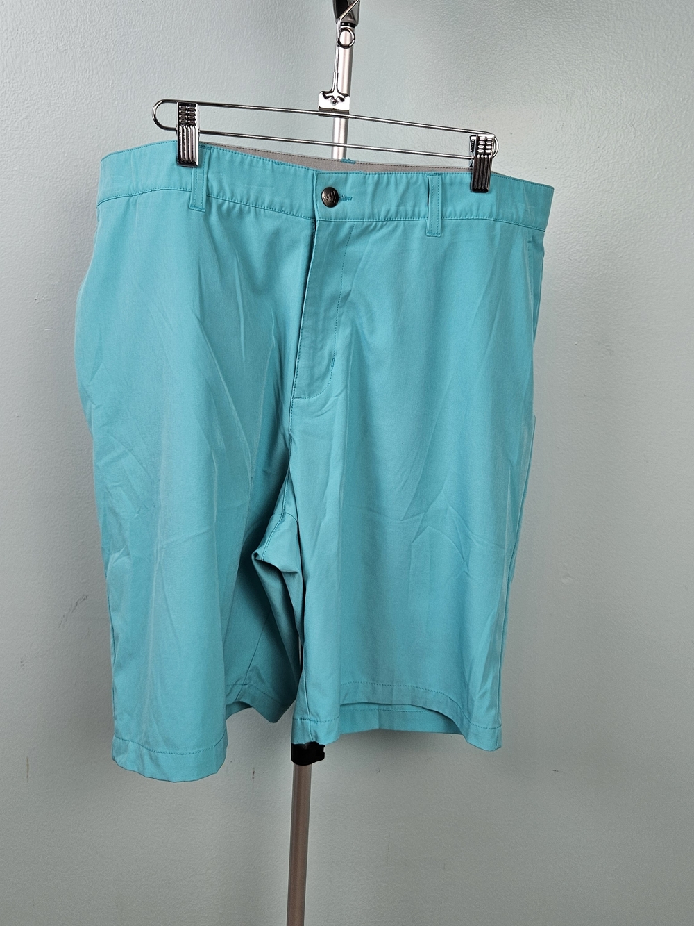 adidas Men's Aqua/Turquoise Flat Front Athletic Shorts